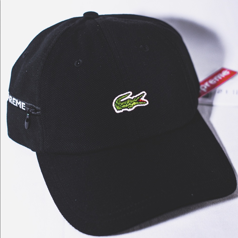 Supreme Lacoste Pique 6-Panel Black